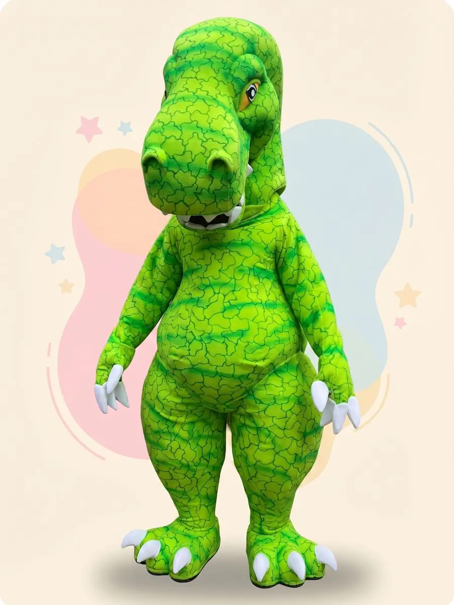 Green Dinosaur Party Hire Mascot